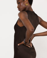 Sabrina Sleeveless Satin Maxi Dress | Cocoa Soleil