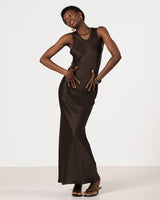 Sabrina Sleeveless Satin Maxi Dress | Cocoa Soleil