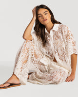 Roxie Lace Shirt | White