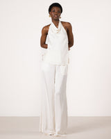Carmen Backless Halterneck Top | Ivory