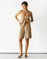 Penny Elastic Waist Shorts | Beige