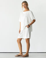 Penny Elastic Waist Shorts | White