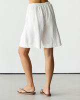 Penny Elastic Waist Shorts | White