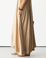 Nyra Slip Satin Maxi Dress | Taupe