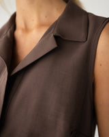 Sylvia Vest Top | Espresso Brown