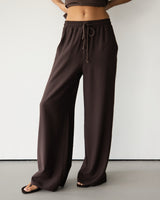 Sylvia Elastic Waist Trousers | Espresso Brown