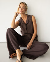Sylvia Vest Top | Espresso Brown