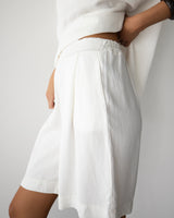 Penny Elastic Waist Shorts | White