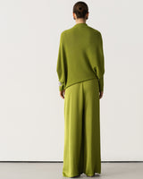 Asymmetric Draped | Olive Green | Seamless Knit