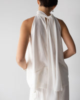 Clotilde Halterneck Tie Back Top | Ivory
