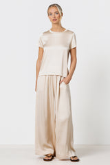 Matilda Satin T-Shirt | Cream