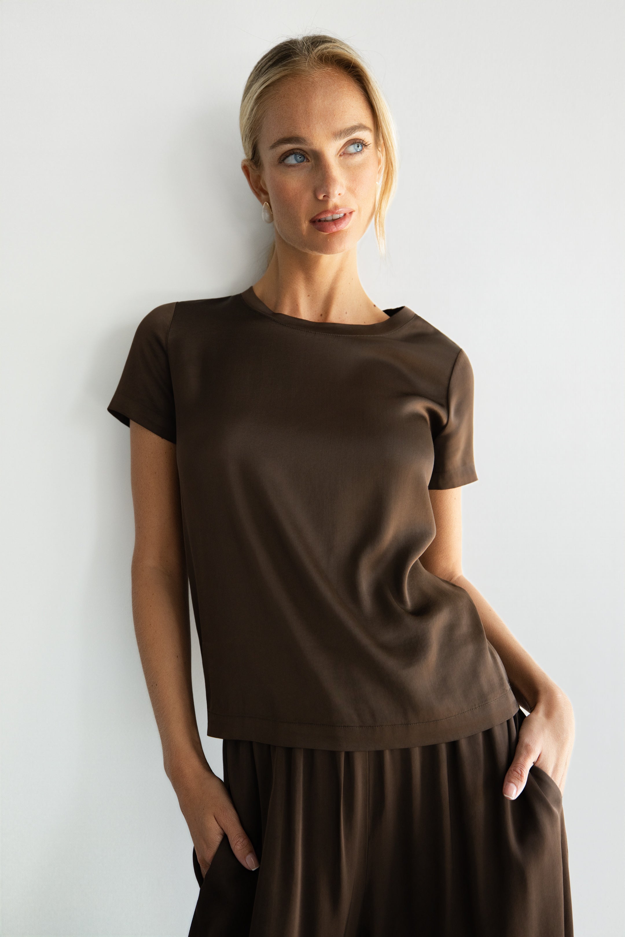 Matilda Satin T-Shirt | Ivory
