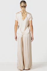Matilda Satin T-Shirt | Cream