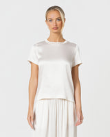 Matilda Satin T-Shirt | Ivory