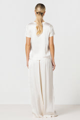 Matilda Satin T-Shirt | Ivory