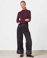 Lucia Featherweight High Neck Top | Amethyst Plum | Modal-Cashmere