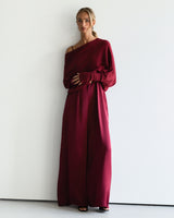 Asymmetric Draped | Burgundy | Seamless Knit