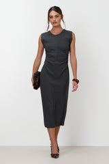 Wilde Ruched Dress | Dark Grey Melange