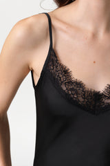 Arabella Lace Trim Vest | Black