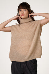 Nyx Sleeveless Turtleneck | Beige | Alpaca-Wool Blend