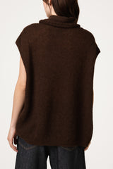 Nyx Sleeveless Turtleneck | Espresso Brown | Alpaca-Wool Blend