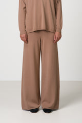 Kaia Elastic Waist Pants | Chestnut Brown | Fine Knit