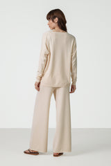 Layla V Neck Sweater | Cream | Fine Knit