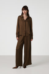 Tabitha Cupro Shirt | Chestnut Brown