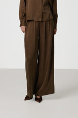 Grace Cupro Trousers | Chestnut Brown