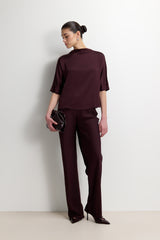 Genevieve Back Tie Satin Top | Amethyst Plum