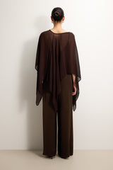 Emberly Lightweight Poncho | Espresso Brown