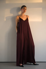 Audrey Satin Jumpsuit | Amethyst Plum