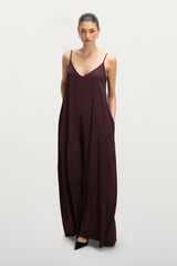 Audrey Satin Jumpsuit | Amethyst Plum