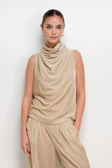 Piper Velvet Draped Sleeveless Top | Honey