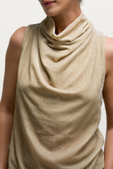 Piper Velvet Draped Sleeveless Top | Honey