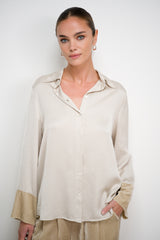 Caroline Velvet Cuff Shirt | Honey