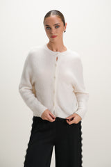 Evie Button Up Cardigan | Ivory | Alpaca-Wool Blend