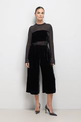 Piper Velvet Elastic Waist Shorts | Black