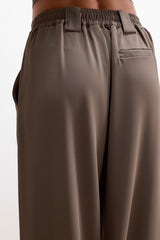 Lana Pleated Elastic Waist Trousers | Taupe