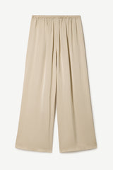Arden Pleated Elastic Waist Satin Trousers | Honey