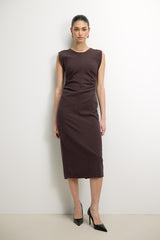 Neve Ruched Dress | Espresso Brown
