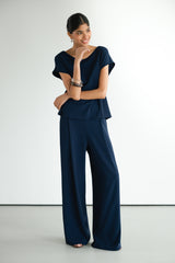 Blanchett Button Top | Navy