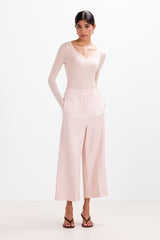 Sylvie V Neck Featherweight Top | Blush | Modal-Silk
