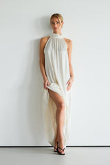 Ruby Halterneck Satin Dress | Ivory
