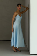 Anne Satin Slip Dress | Glacier