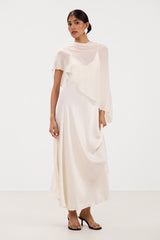 Lumi Asymmetric Poncho | Ivory