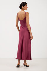 Anne Slip Satin Dress | Damson
