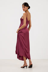 Anne Slip Satin Dress | Damson