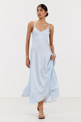 Anne Slip Satin Dress | Glacier