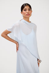 Lumi Asymmetric Poncho | Glacier